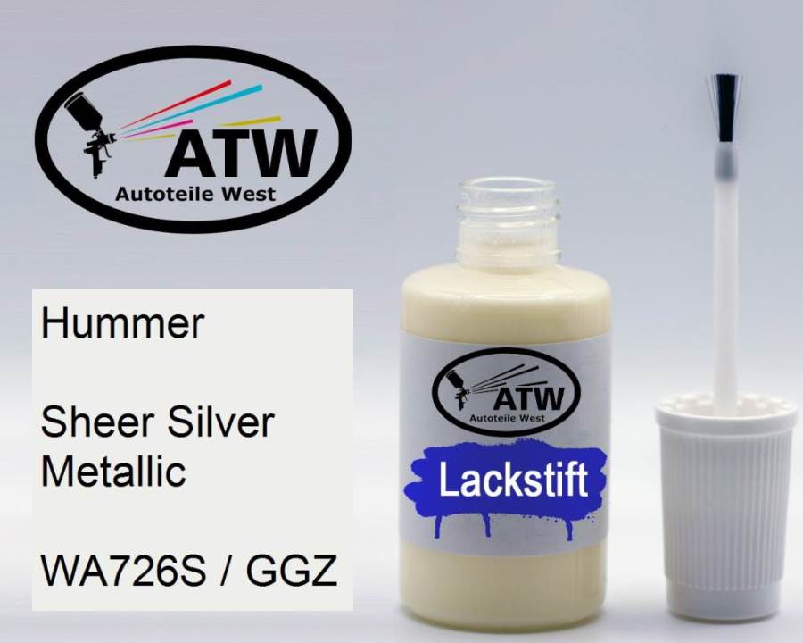 Hummer, Sheer Silver Metallic, WA726S / GGZ: 20ml Lackstift, von ATW Autoteile West.